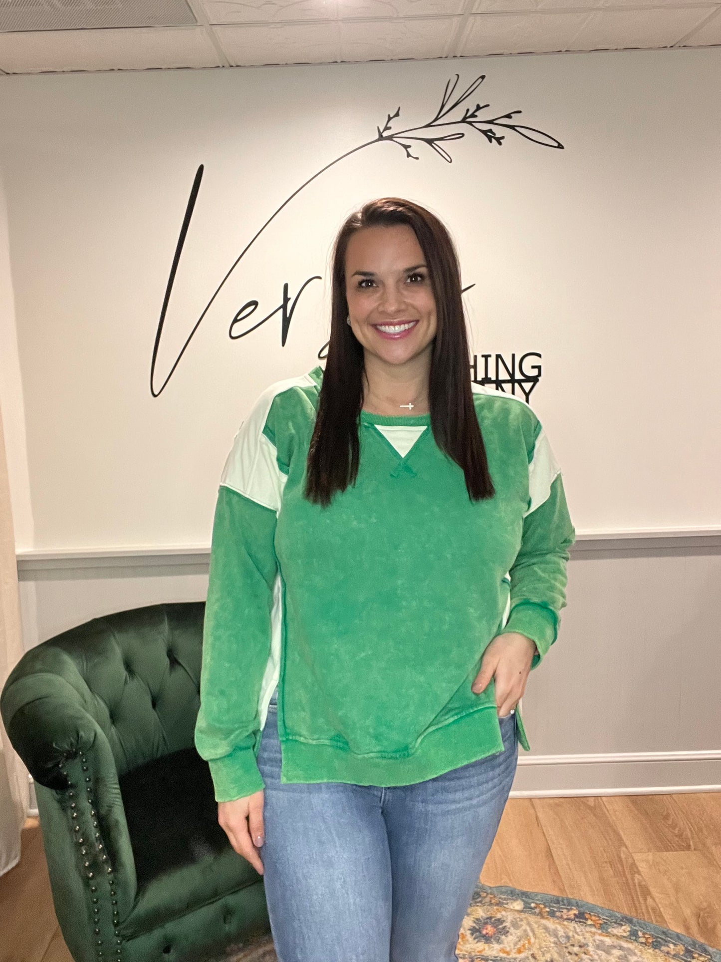 Color Block French Terry Crewneck (2 Colors)