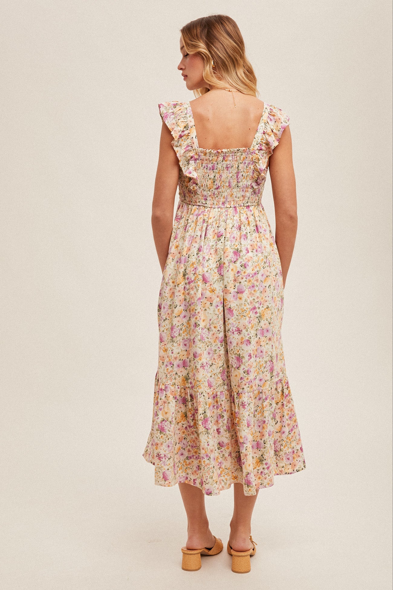 Smocked Floral Dress