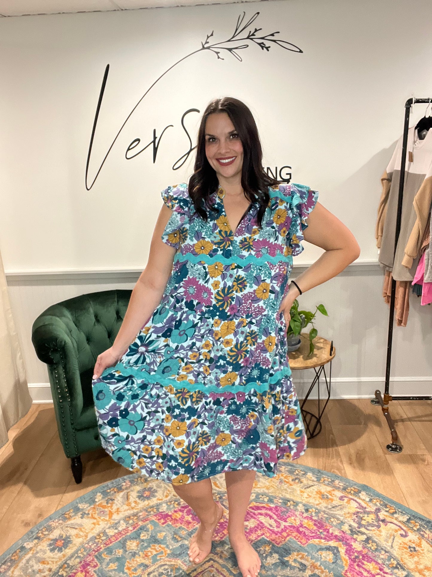 Jade Floral Midi Dress