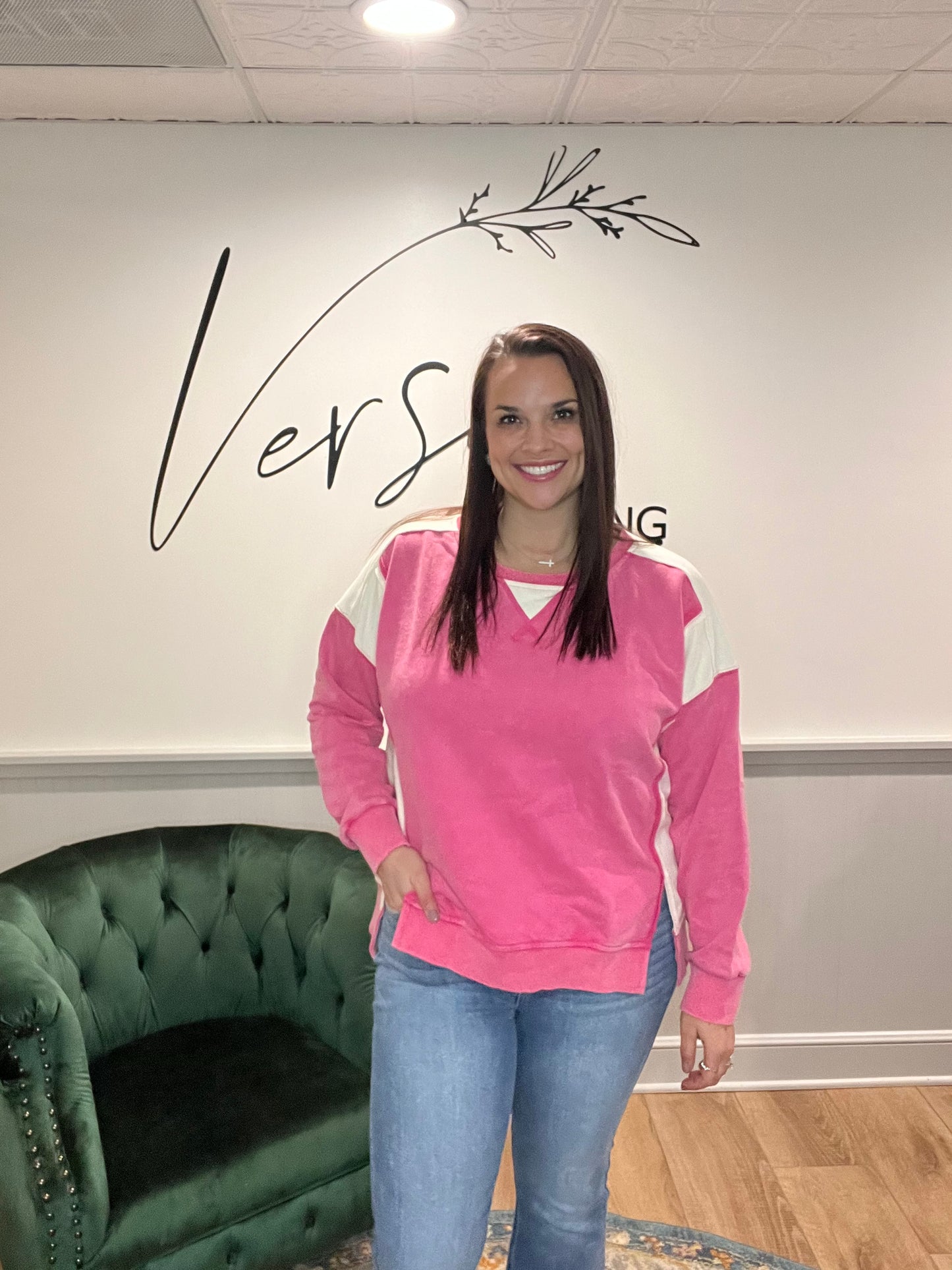 Color Block French Terry Crewneck (2 Colors)