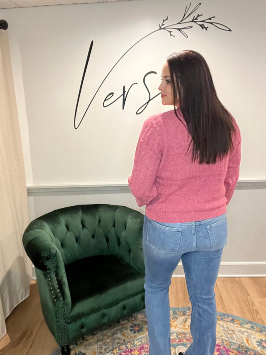 Pink Mock Neck Sweater