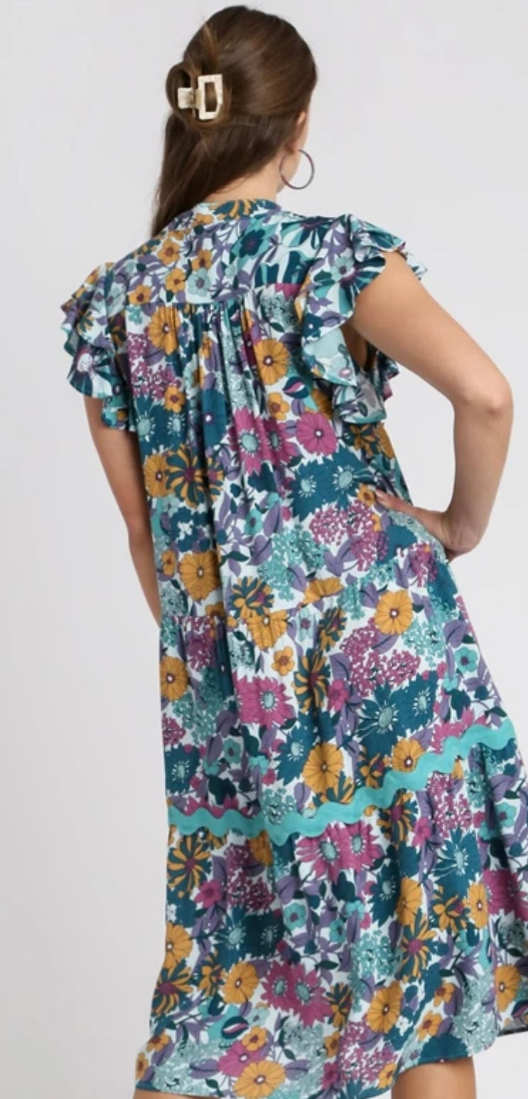 Jade Floral Midi Dress