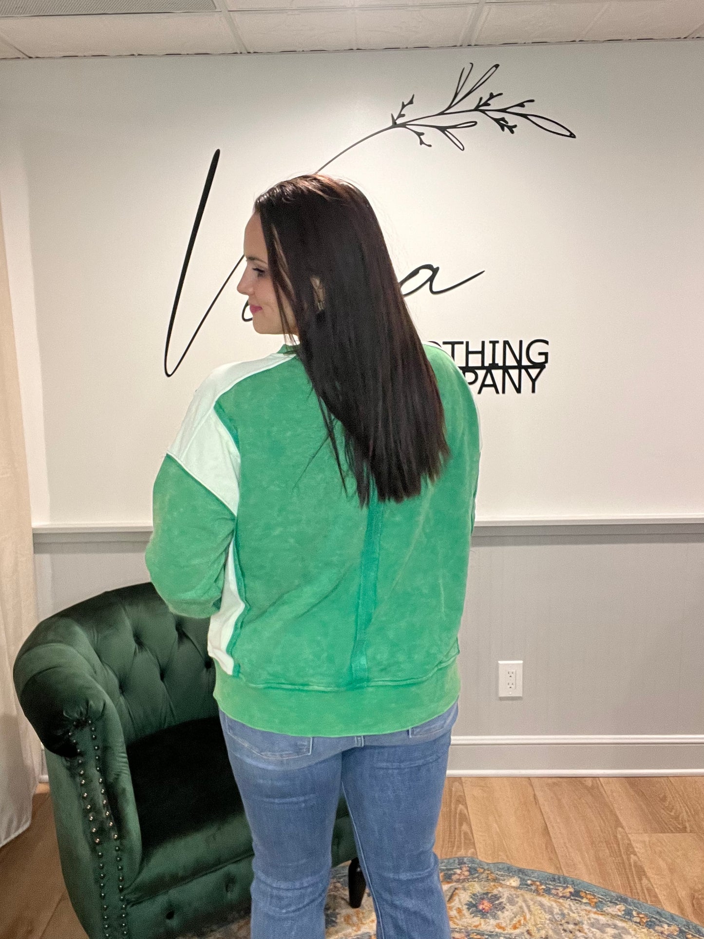Color Block French Terry Crewneck (2 Colors)