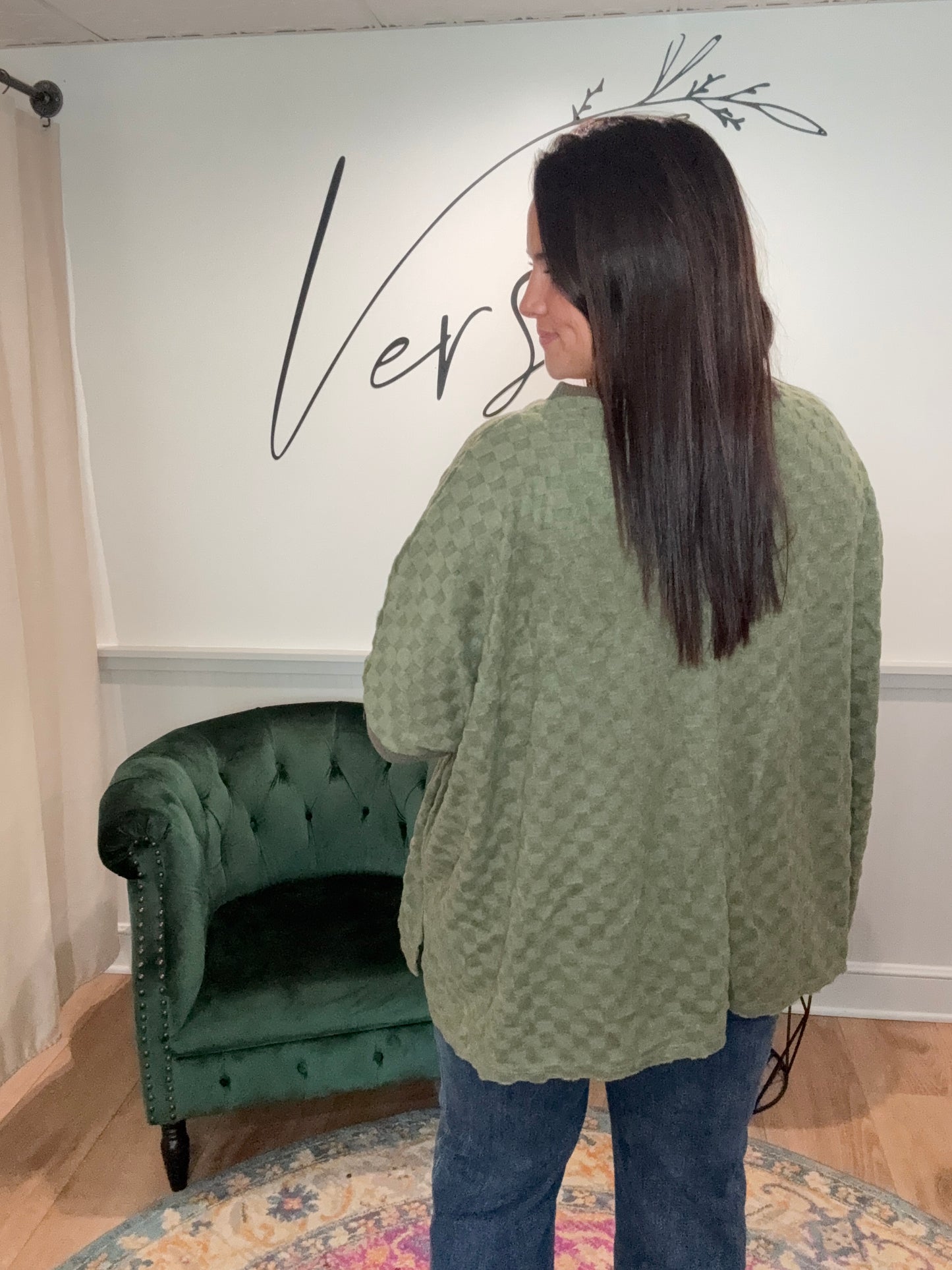 Olive Checkered Half Sleeve