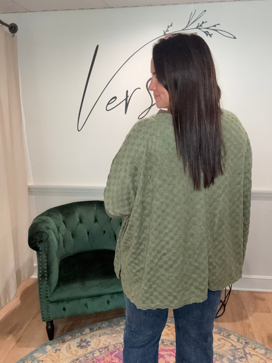 Olive Checkered Half Sleeve