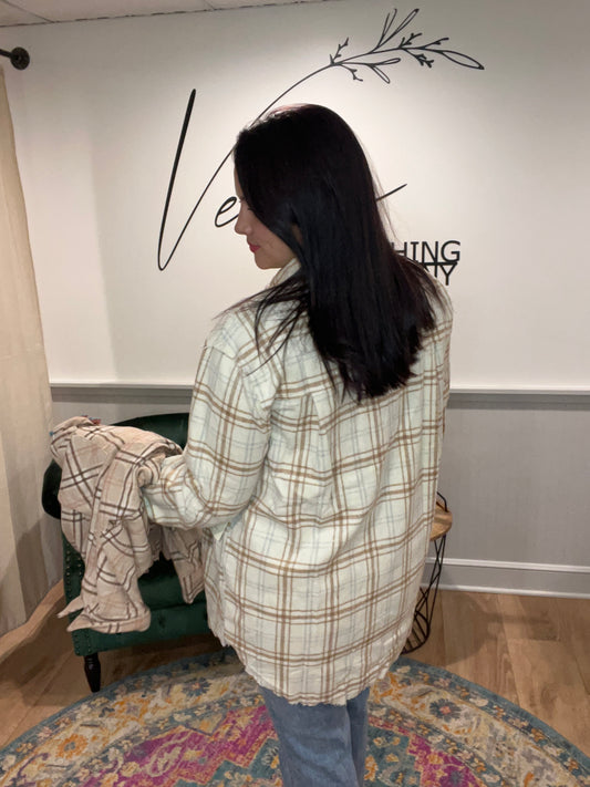 Plaid Button Up Jacket (2 Colors)