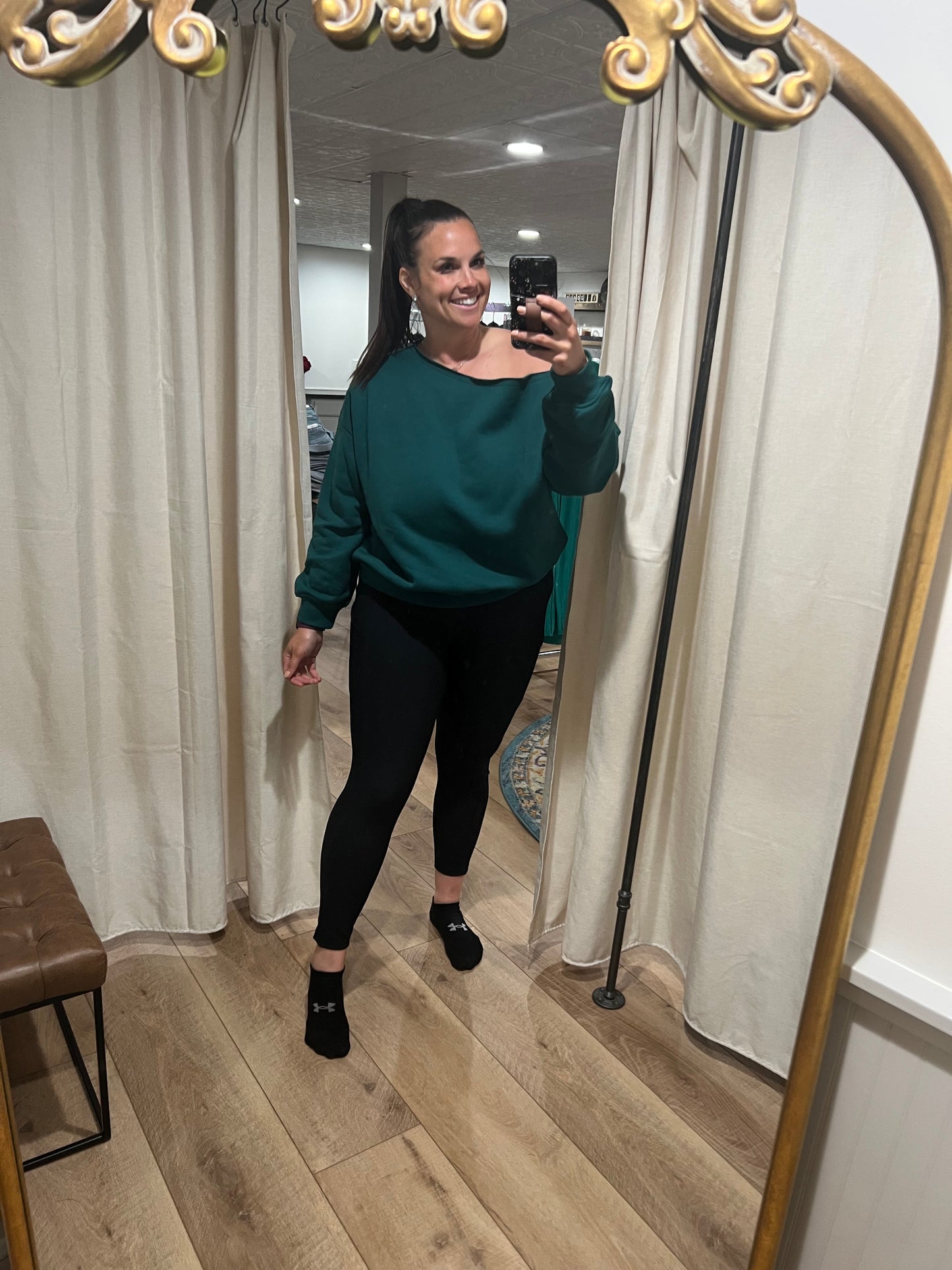 Black Ribbed Leggings with Pockets