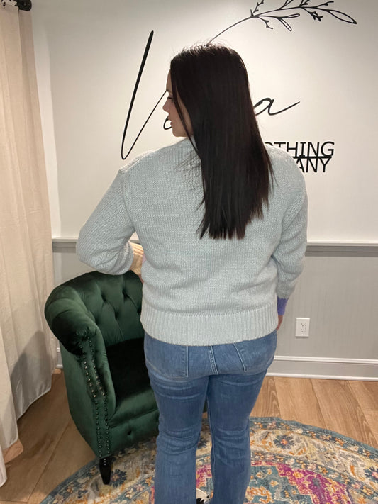 Lavender / Yellow Sweater