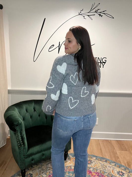 Grey Heart Sweater