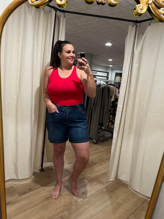 Judy Blue High Rise Elastic Waist Shorts