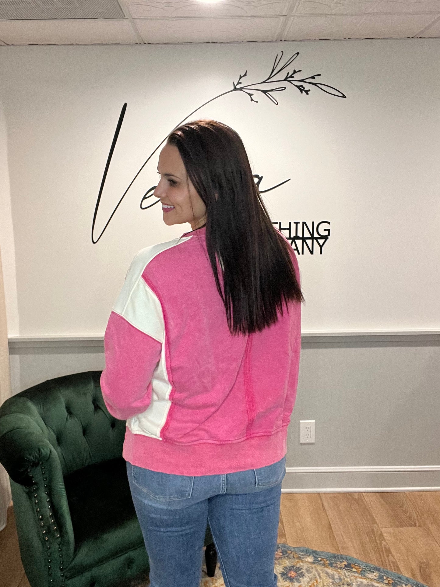 Color Block French Terry Crewneck (2 Colors)