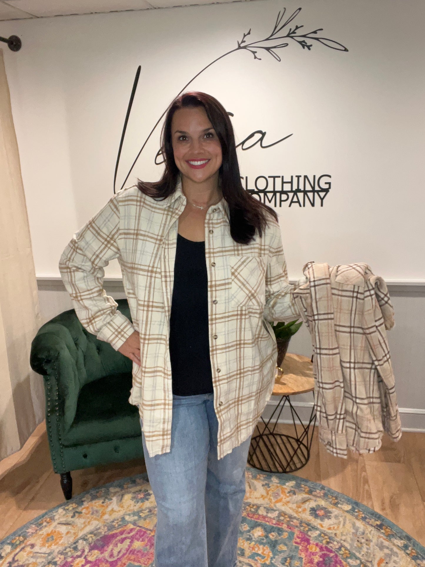 Plaid Button Up Jacket (2 Colors)