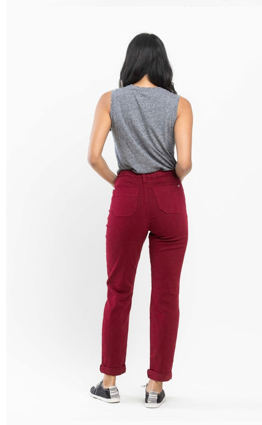 **Deep Red Judy Blue Jean Joggers