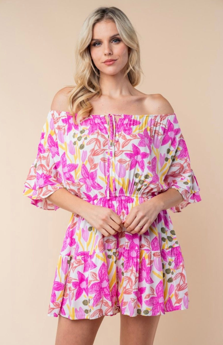 Pink Floral Romper