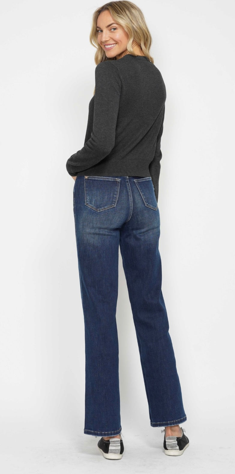 **Judy Blue Tummy Control Dark Wash Straight Leg Jeans