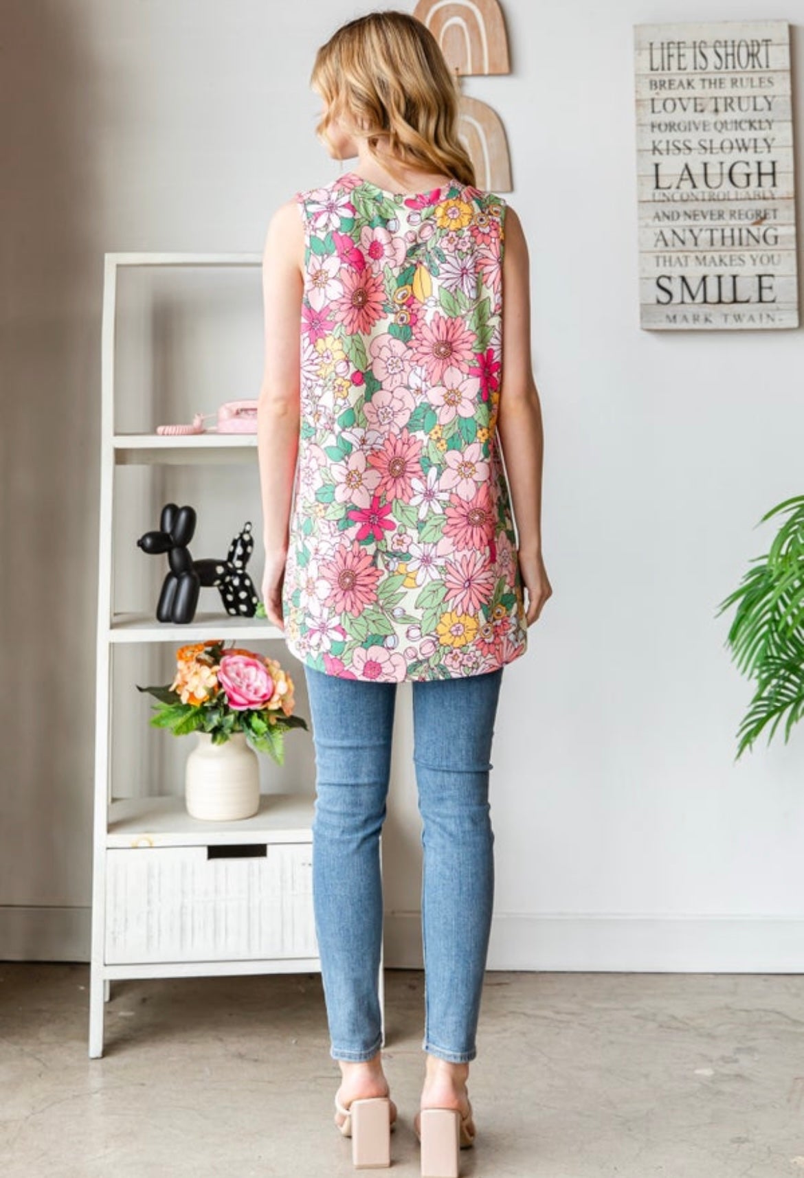 Floral Vneck Tank