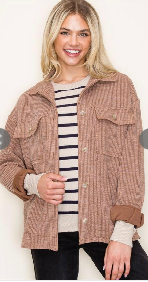 Ribbed Button Up Jacket (2 Colors)