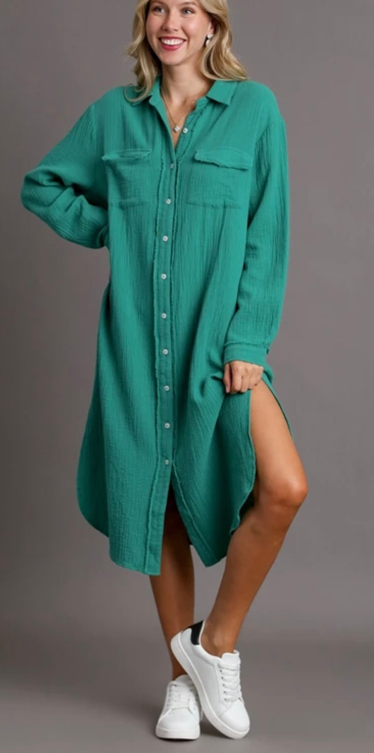 Camisa de vestir con botones de gasa Jade