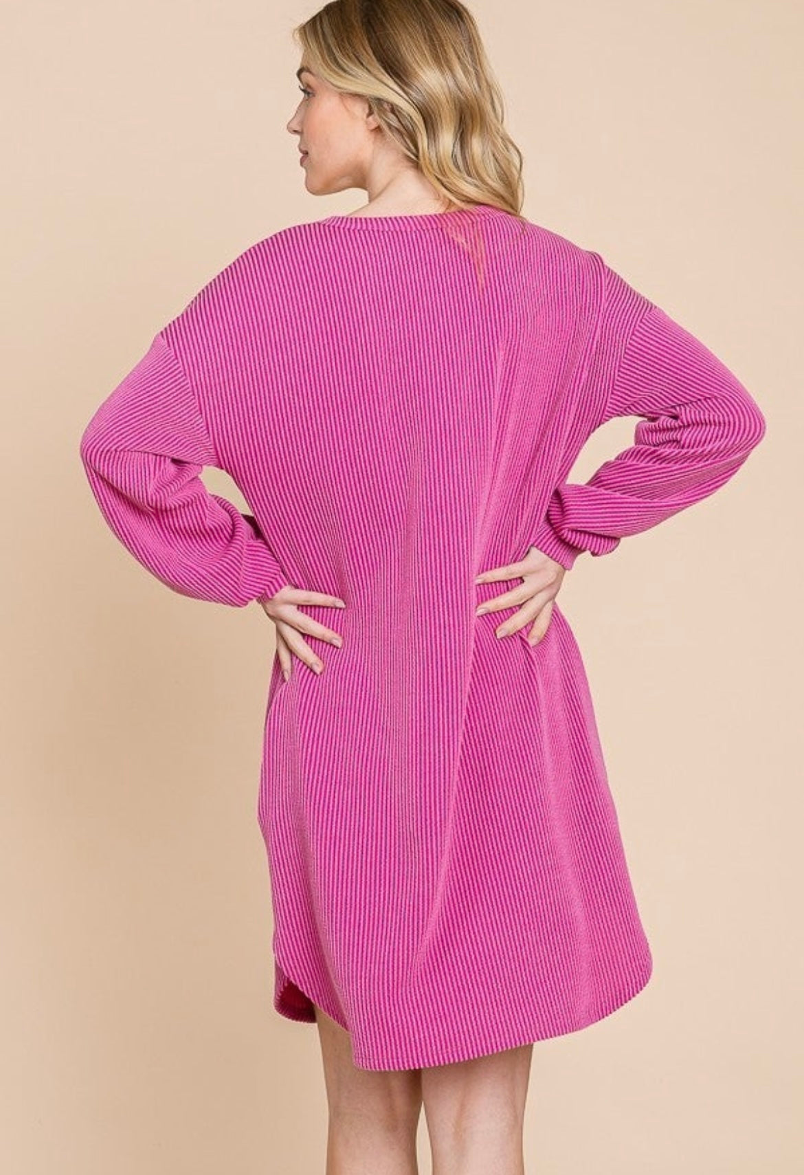 Vestido con bolsillo de canalé (4 colores)