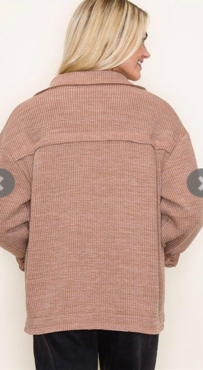 Ribbed Button Up Jacket (2 Colors)
