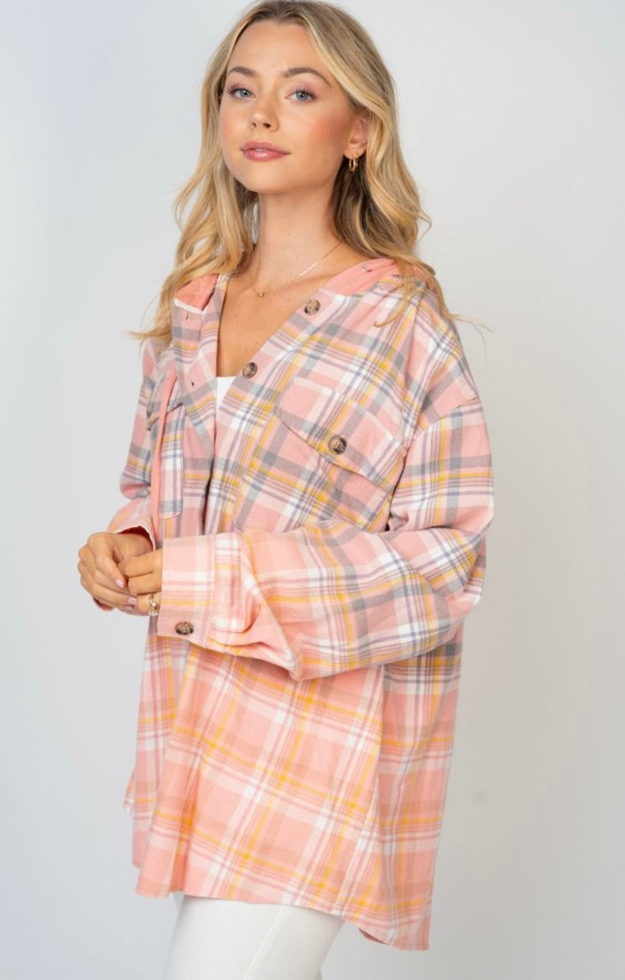Camisas con botones a cuadros y capucha