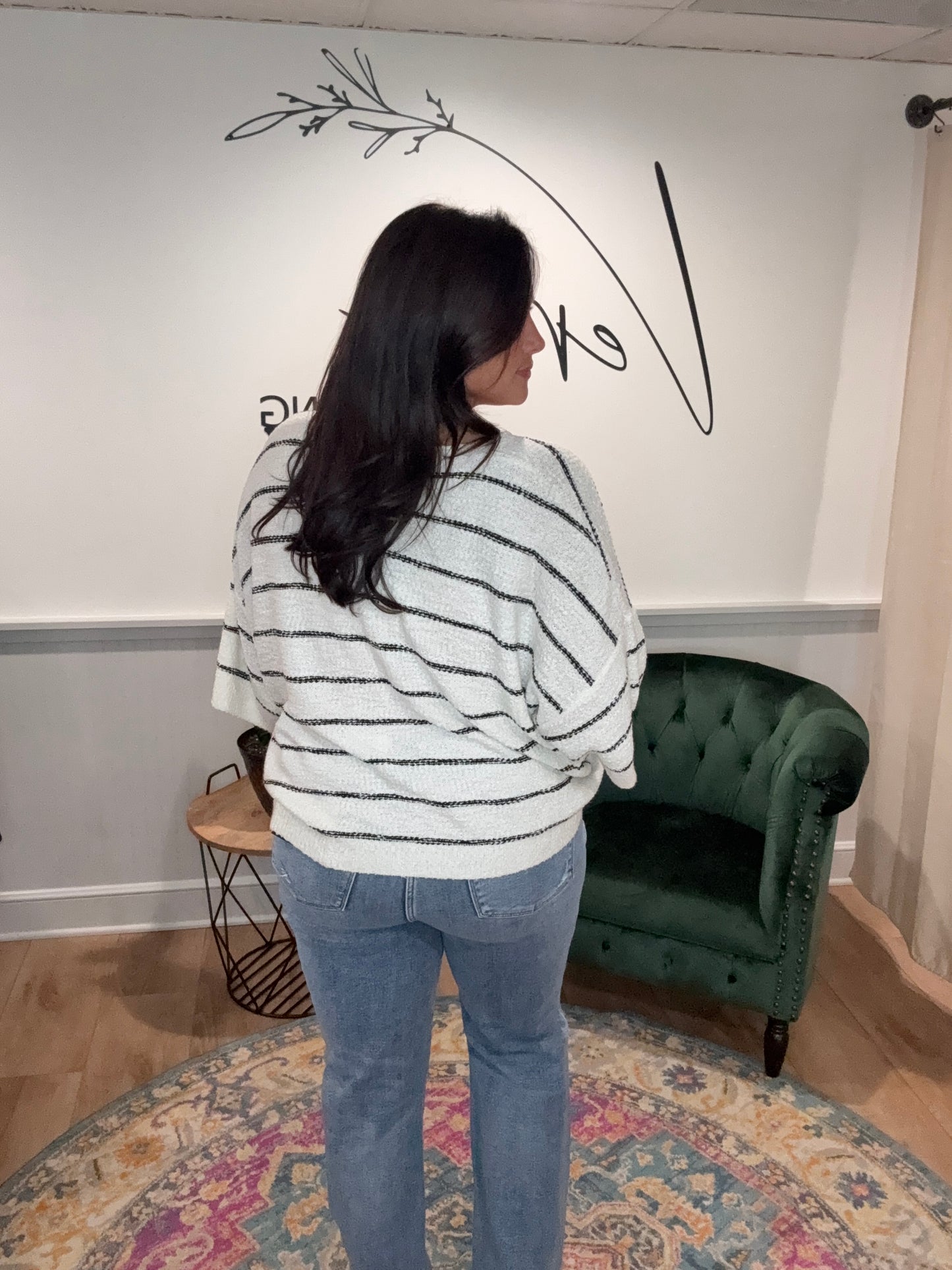 Ivory / Black Stripe Sweater