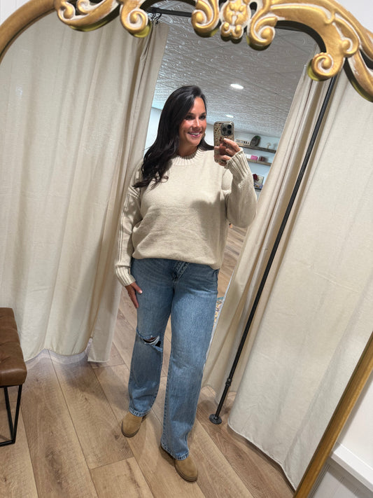 Ivory Chunky Knit Sweater