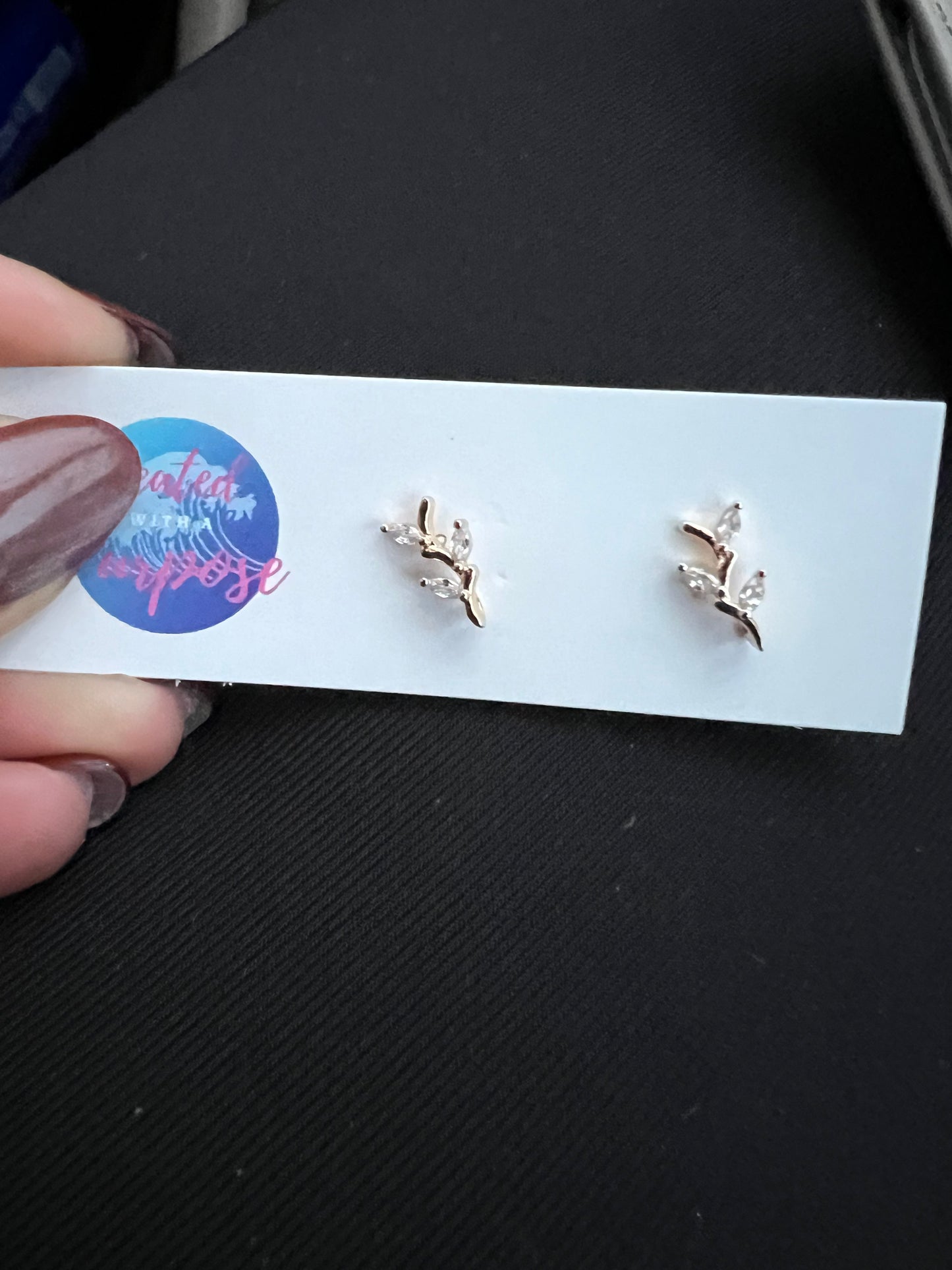 Gold / Diamond Branch Stud