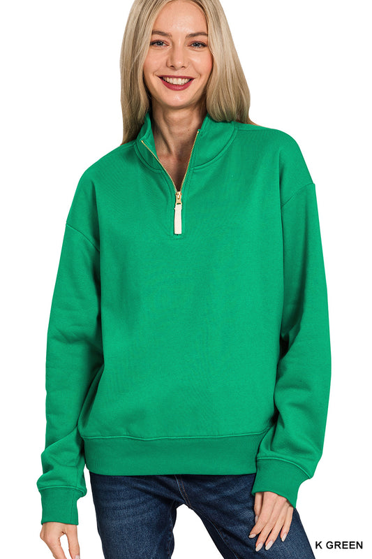 Kelly Green Fleece Quarter Zip