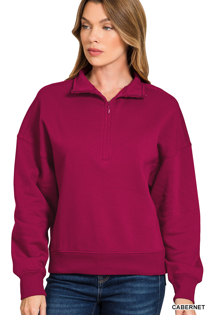 Fleece Half Zip Sweatshirt (3 Colors)