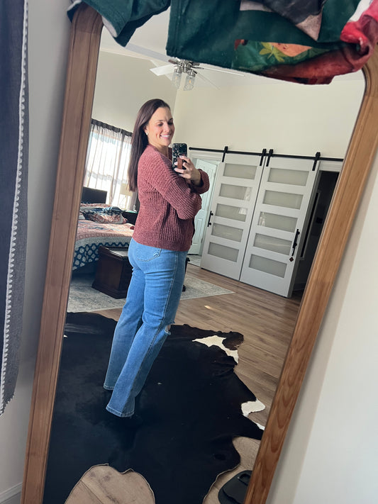 Dark Mauve Soft Knit Cardigan