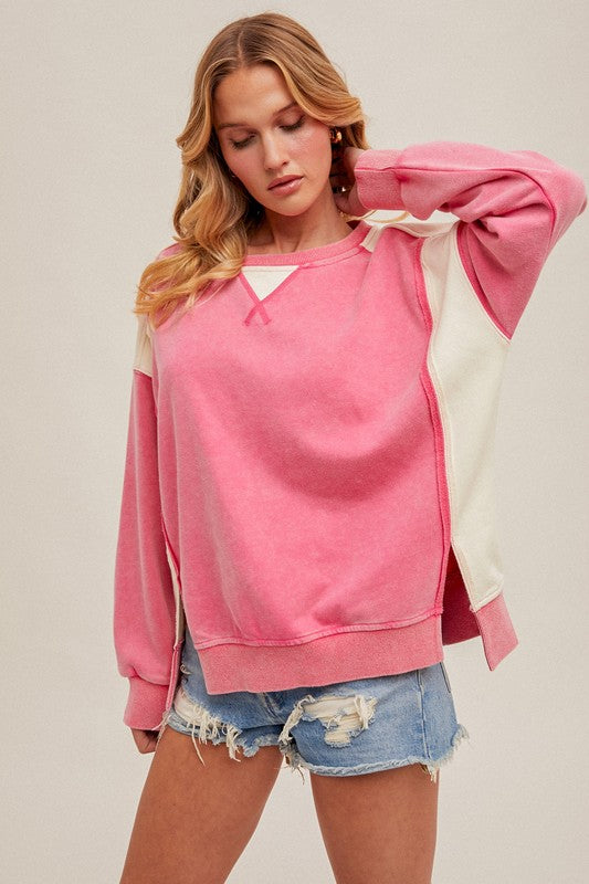 Color Block French Terry Crewneck (2 Colors)