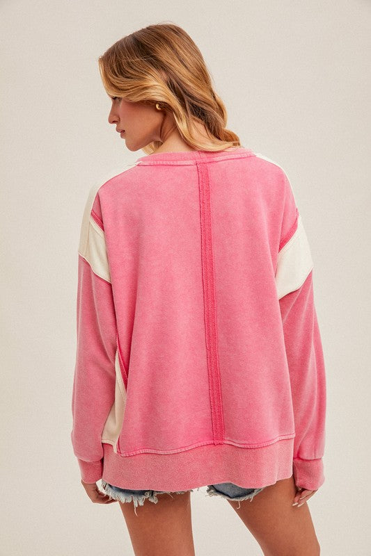 Color Block French Terry Crewneck (2 Colors)