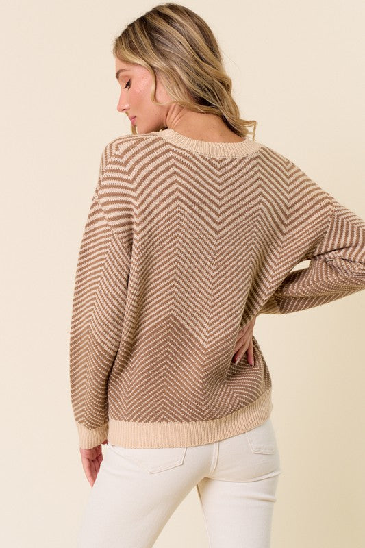 Mocha / Taupe Two Tone Sweater