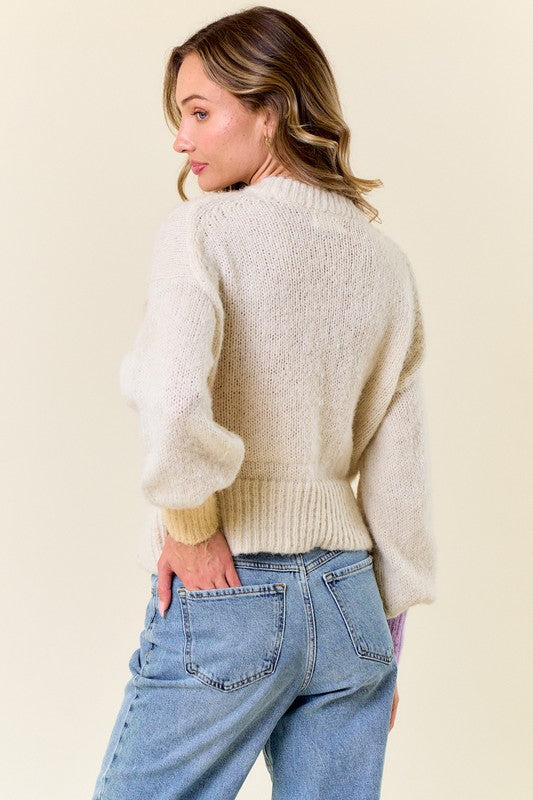 Lavender / Yellow Sweater