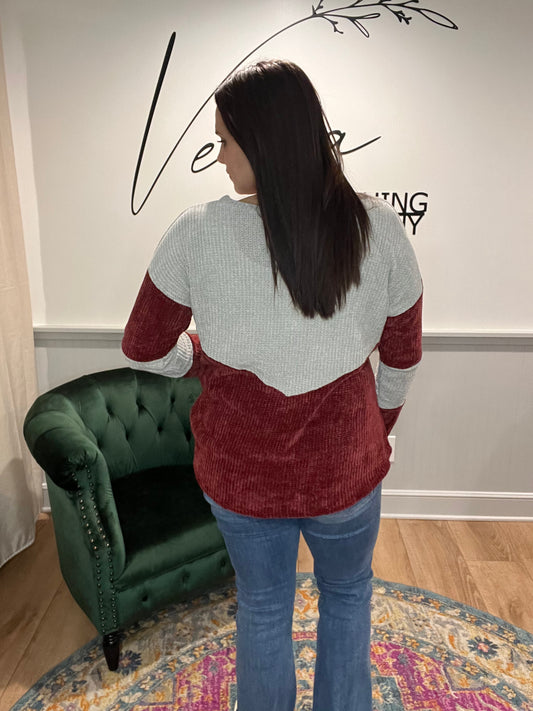 Burgundy Chunky Knit Sweater