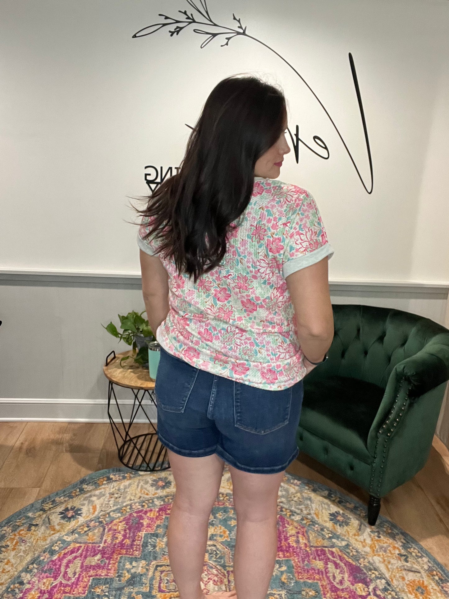 Pink Floral Short Sleeve