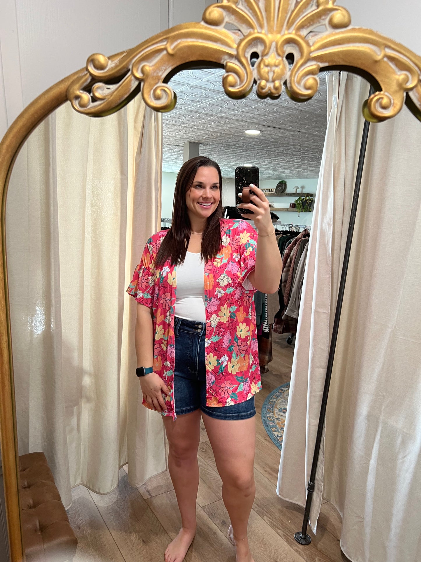 Fuchsia Floral Kimono