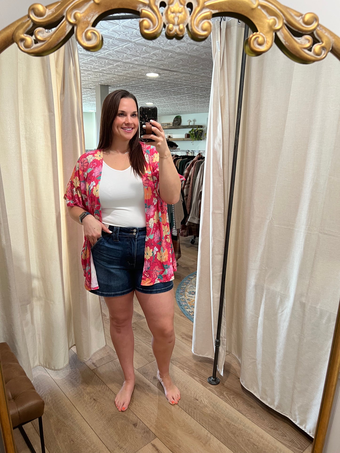 Fuchsia Floral Kimono