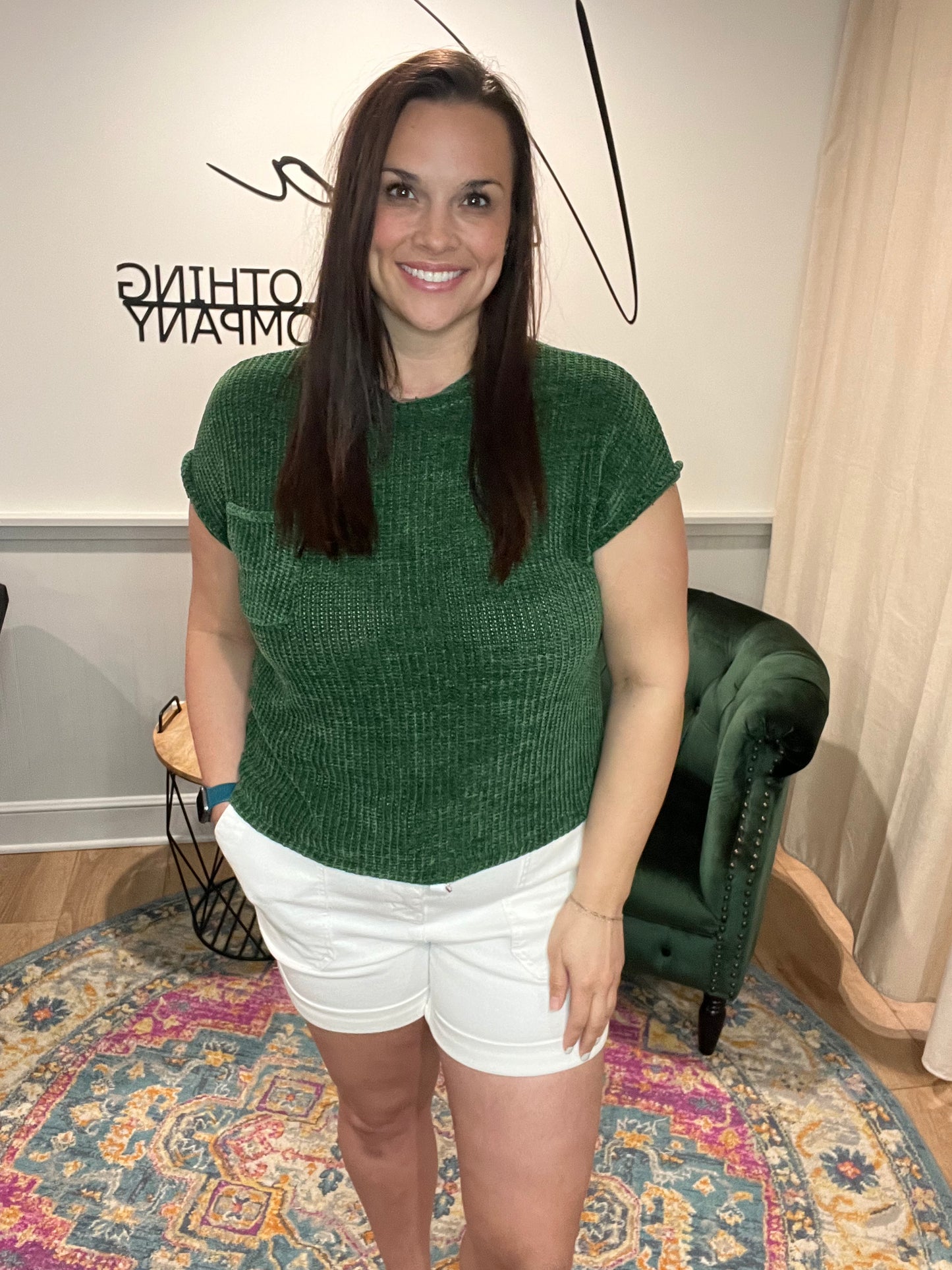 White Judy Blue Jogger Shorts