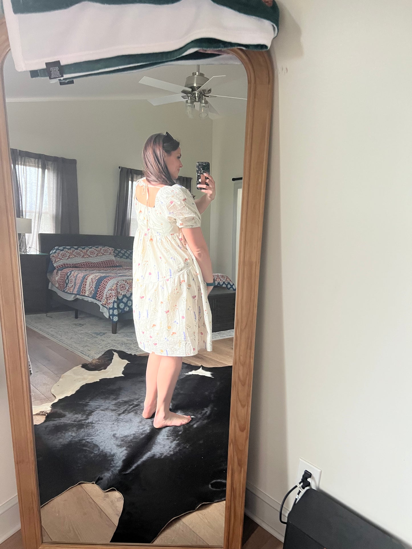 Taupe Floral Dress