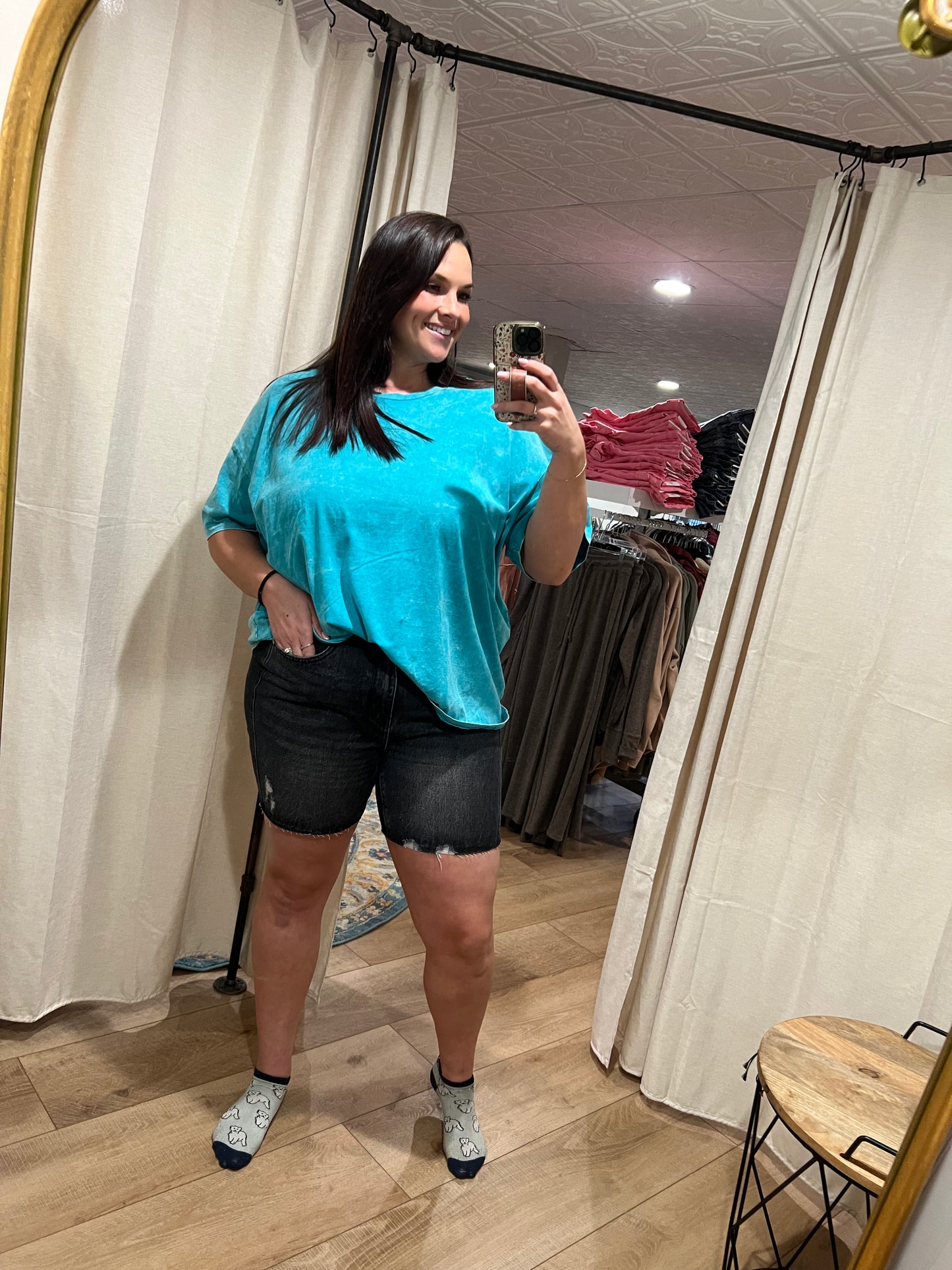 Judy Blue Rigid Magic Black Raw Hem Shorts