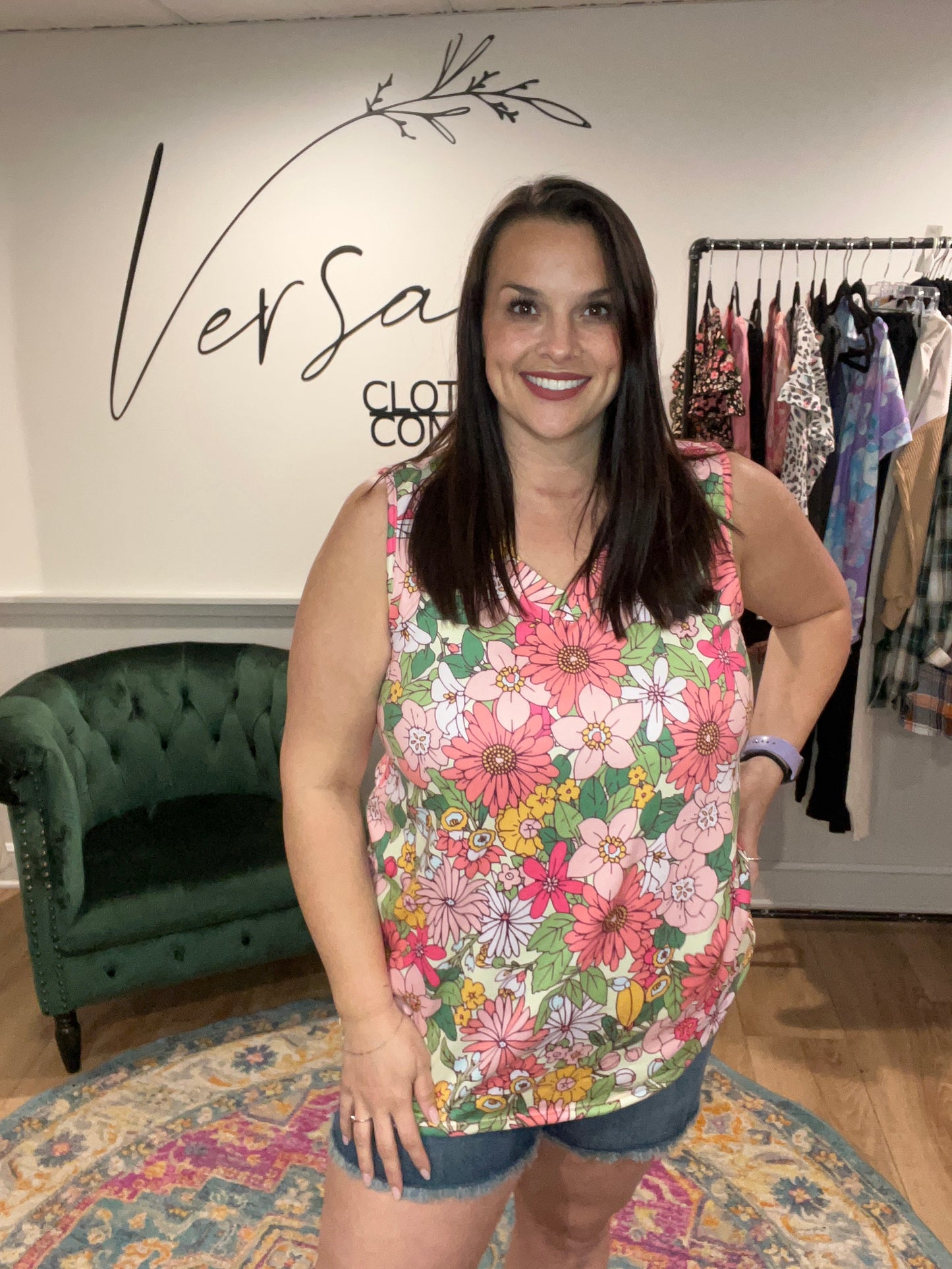 Floral Vneck Tank
