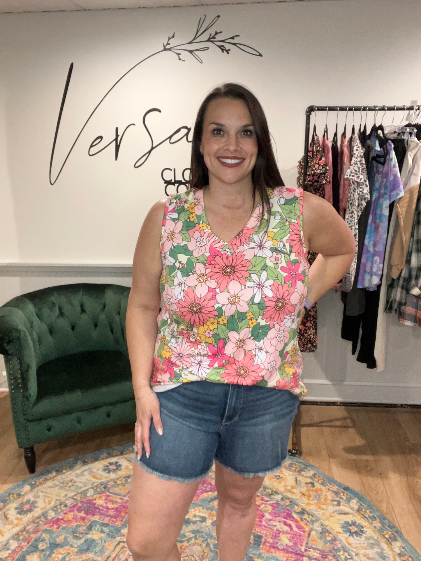 Floral Vneck Tank