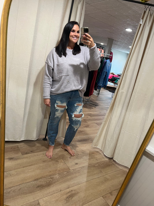 **High Rise Destroyed Boyfriend Judy Blue Jeans