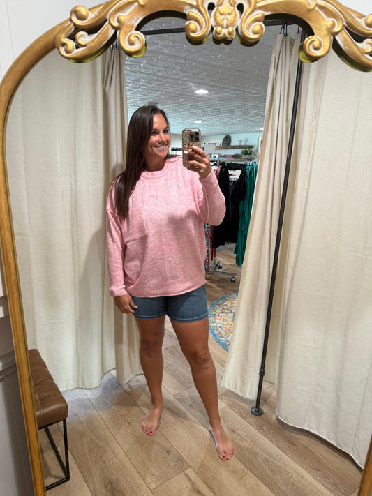 Melange Hi Low Pocket Sweater (3 Colors)