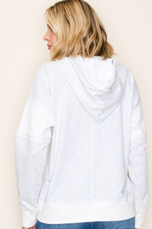 Contrast Ribbed Hoodie (2 Colors)