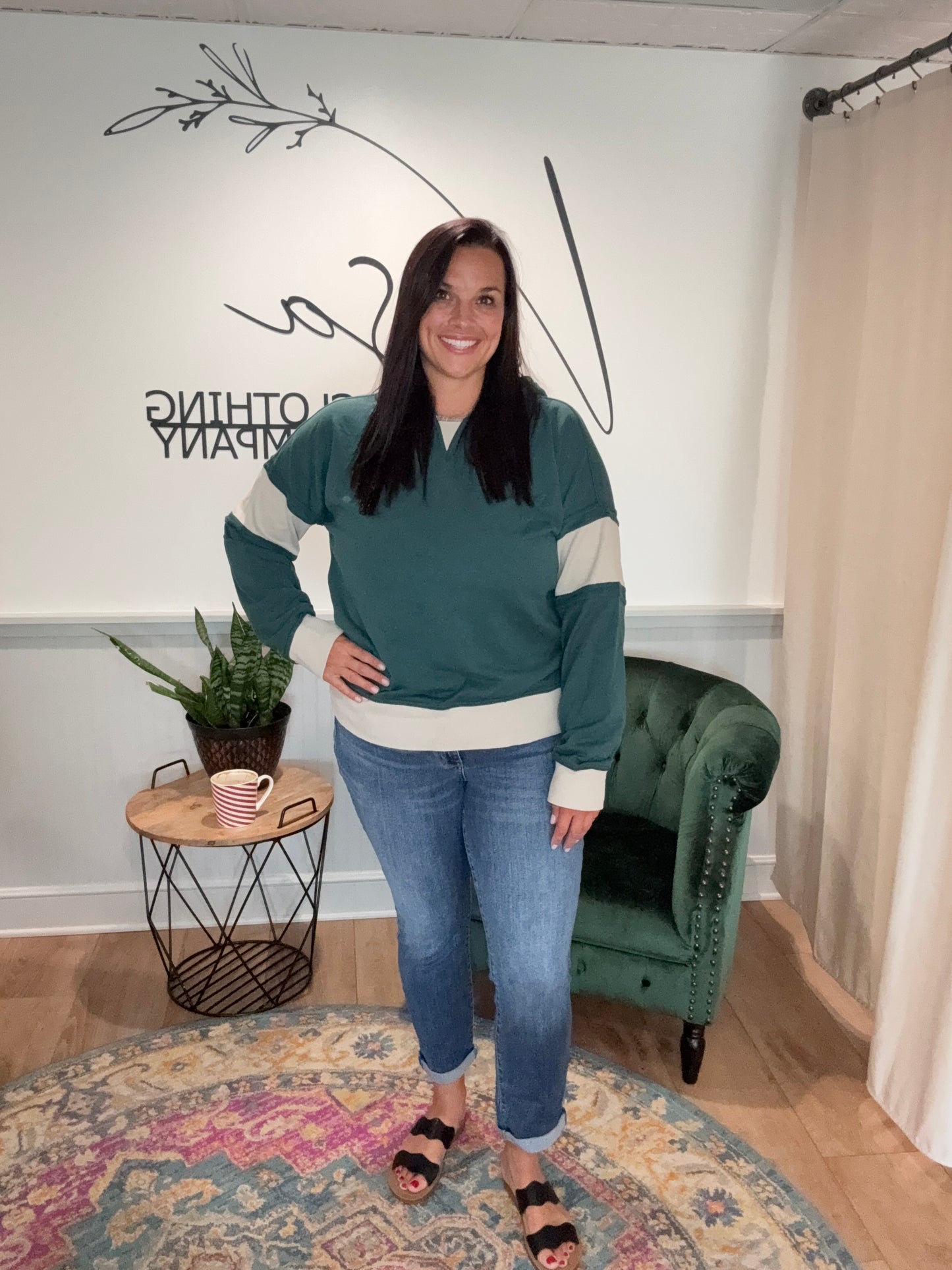 Contrast Ribbed Hoodie (2 Colors)