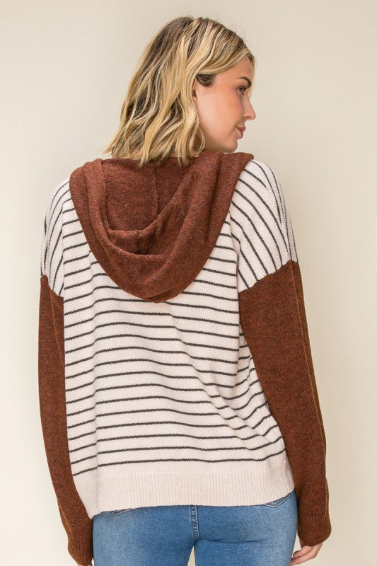 Staccato Oatmeal / Copper Striped Cardigan