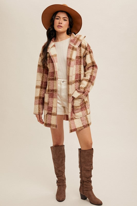 Blanket Stitch Hooded Cardigan / Jacket (2 Colors)
